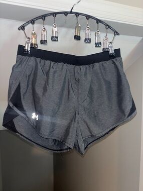 Under Armour Charcoal Gray Athletic Shorts with Black Waistband